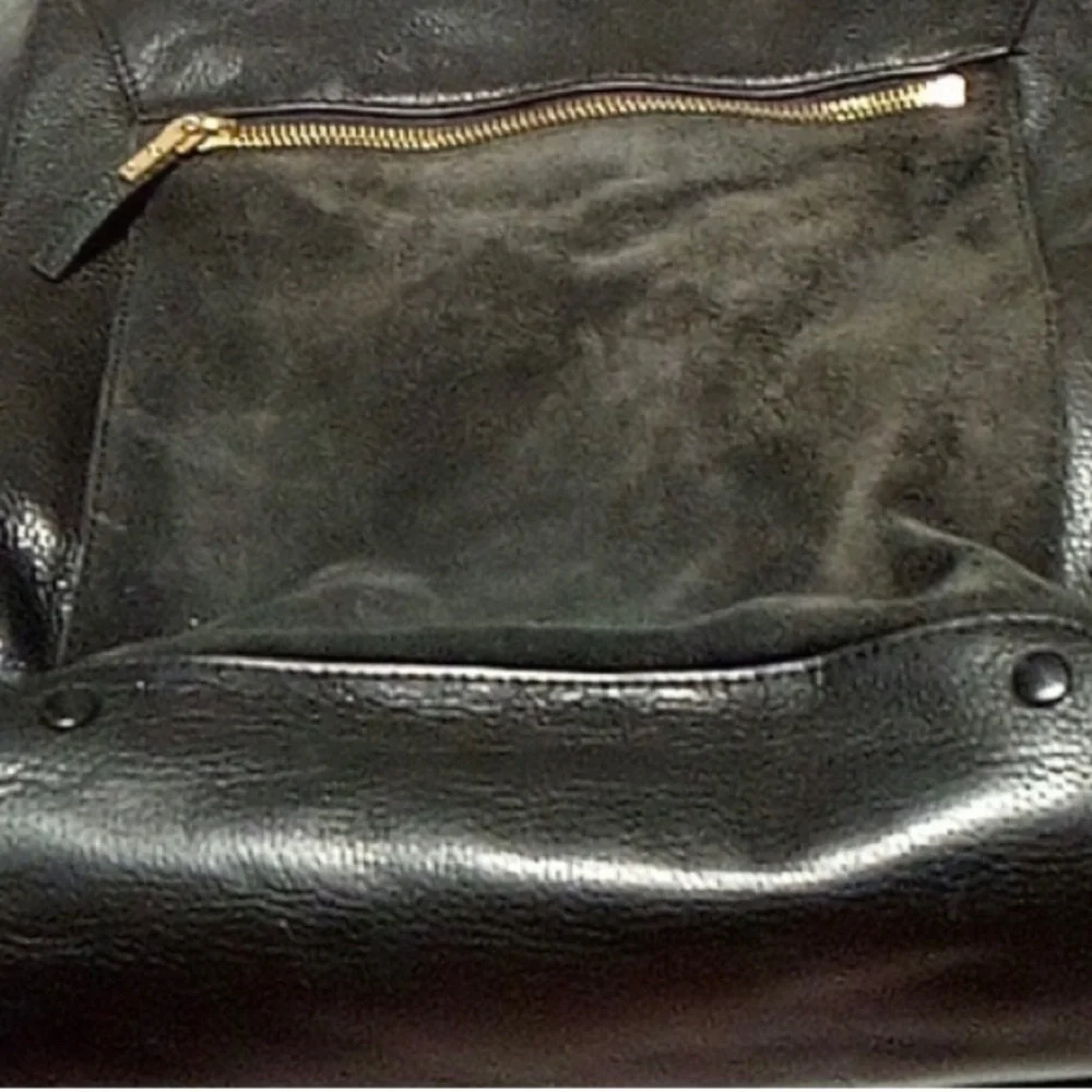 EUC Vince Camuto Black Leather & Suede Satchel/Shoulder Bag - Picture 7 of 10